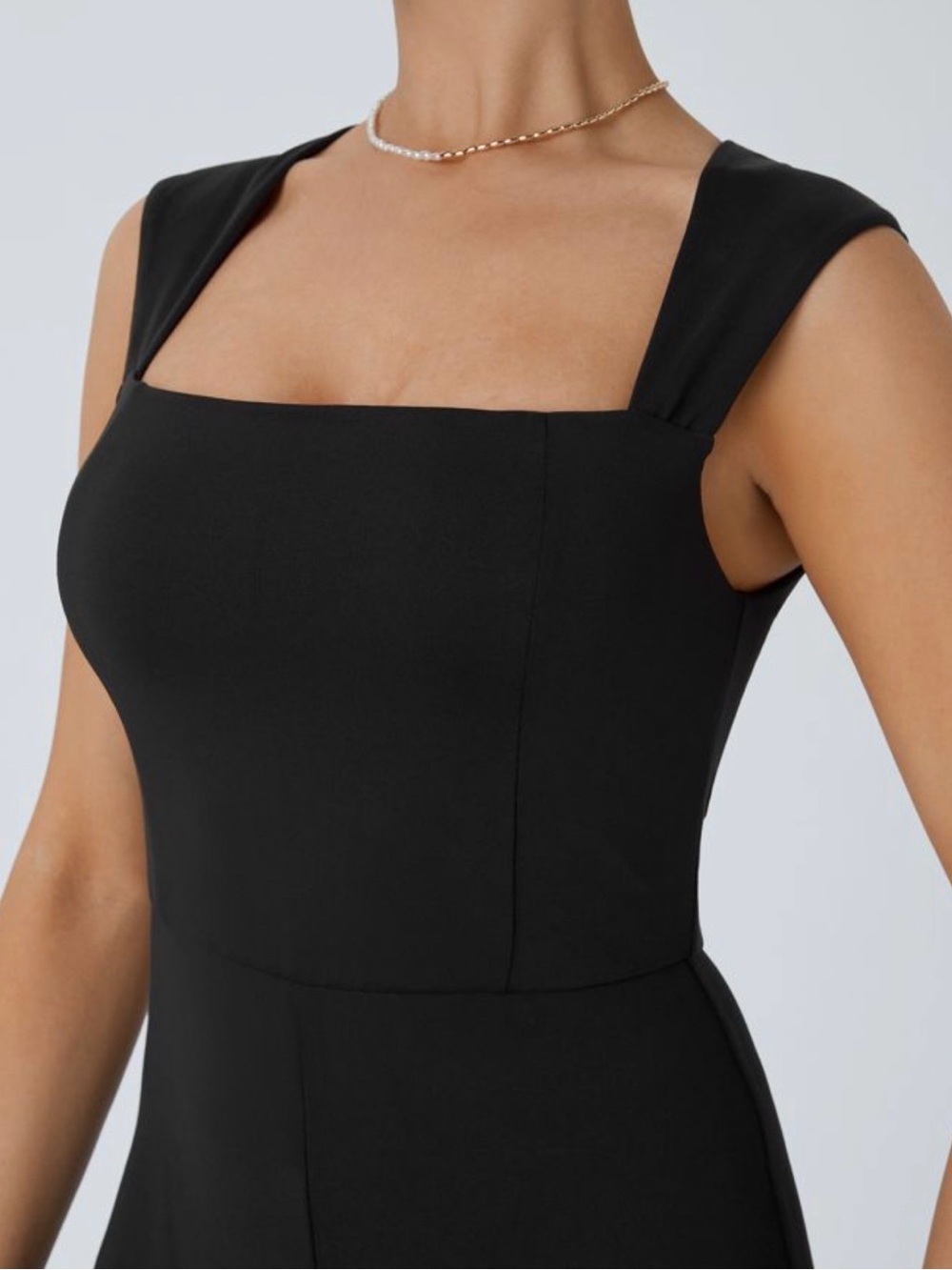 HALARA Black Square-Neck Wide-Leg Jumpsuit - Picture 4 of 6